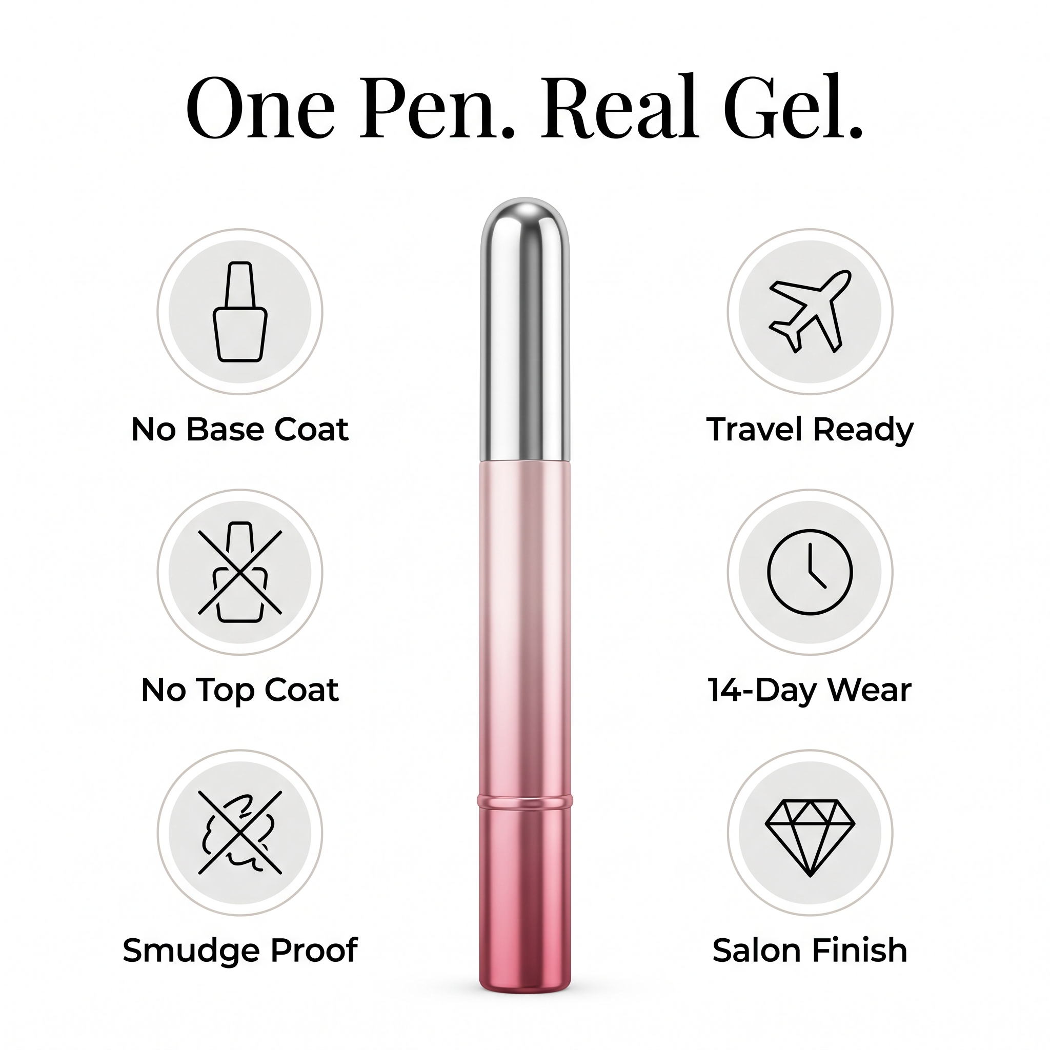 The Penvy Kit — gel polish pen with six benefit callouts